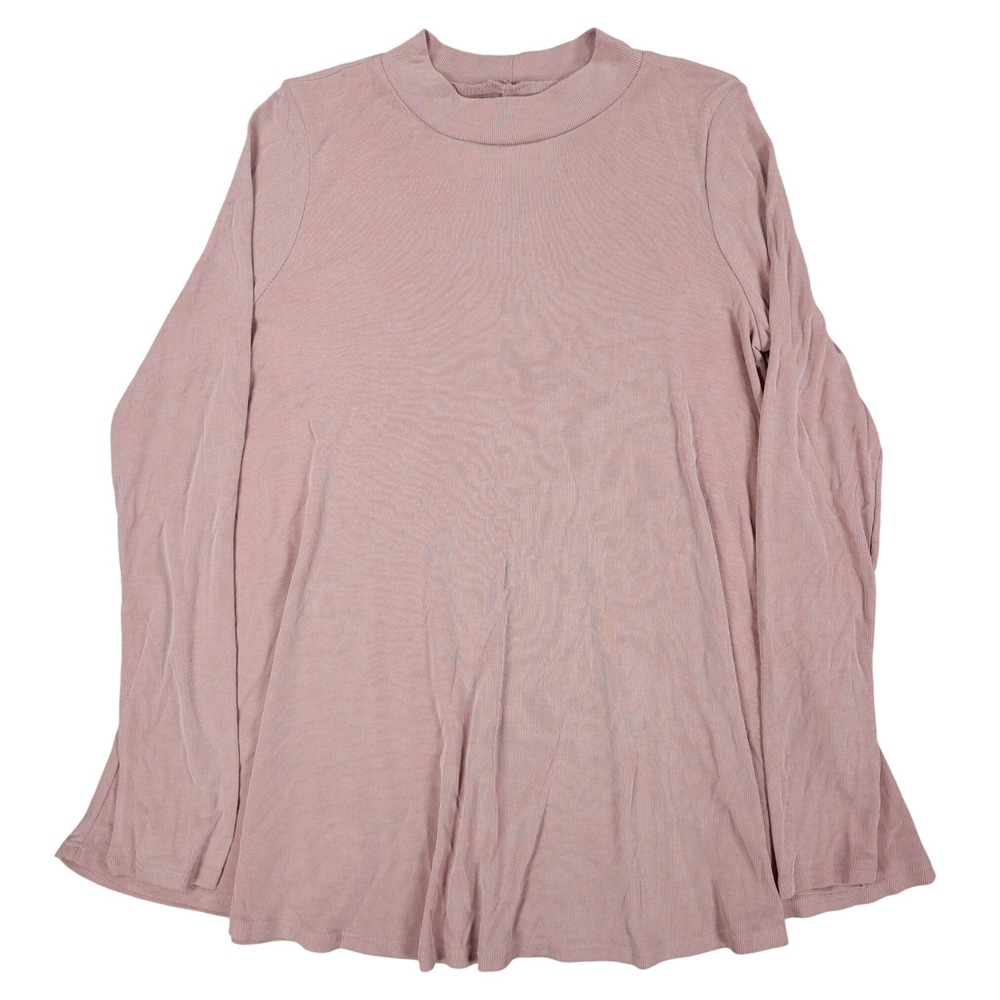 By Together You & I Tunic Top Womens Small Mauve Ribbed Mock Neck Flowy USA